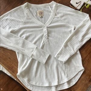 Chaser Cream Long Sleeve Buttoned Top